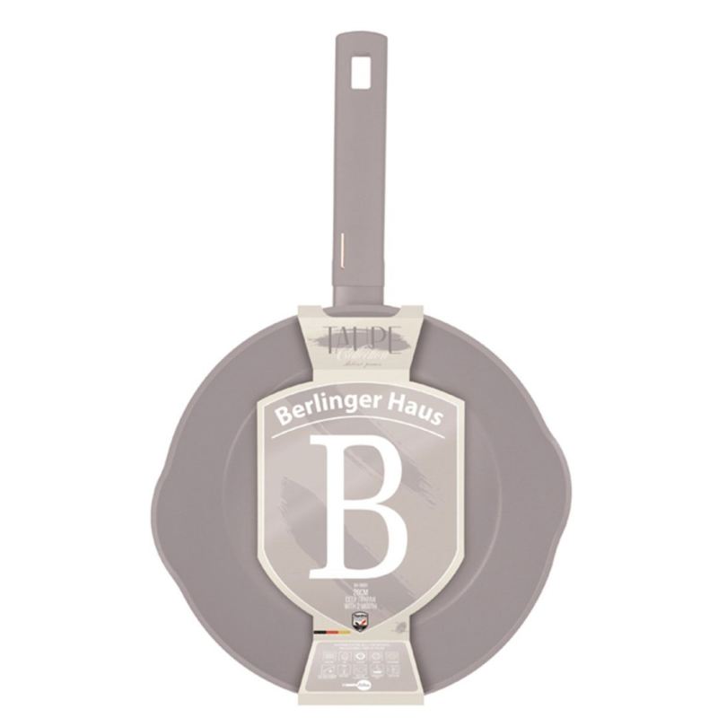 GŁĘBOKA PATELNIA TYTANOWA 28cm BERLINGER HAUS BH-8091 TAUPE - obrazek 6