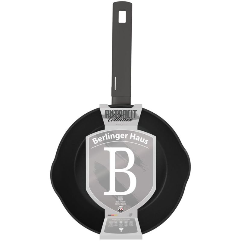 GŁĘBOKA PATELNIA TYTANOWA 28cm BERLINGER HAUS BH-8121 ANTRACIT - obrazek 6