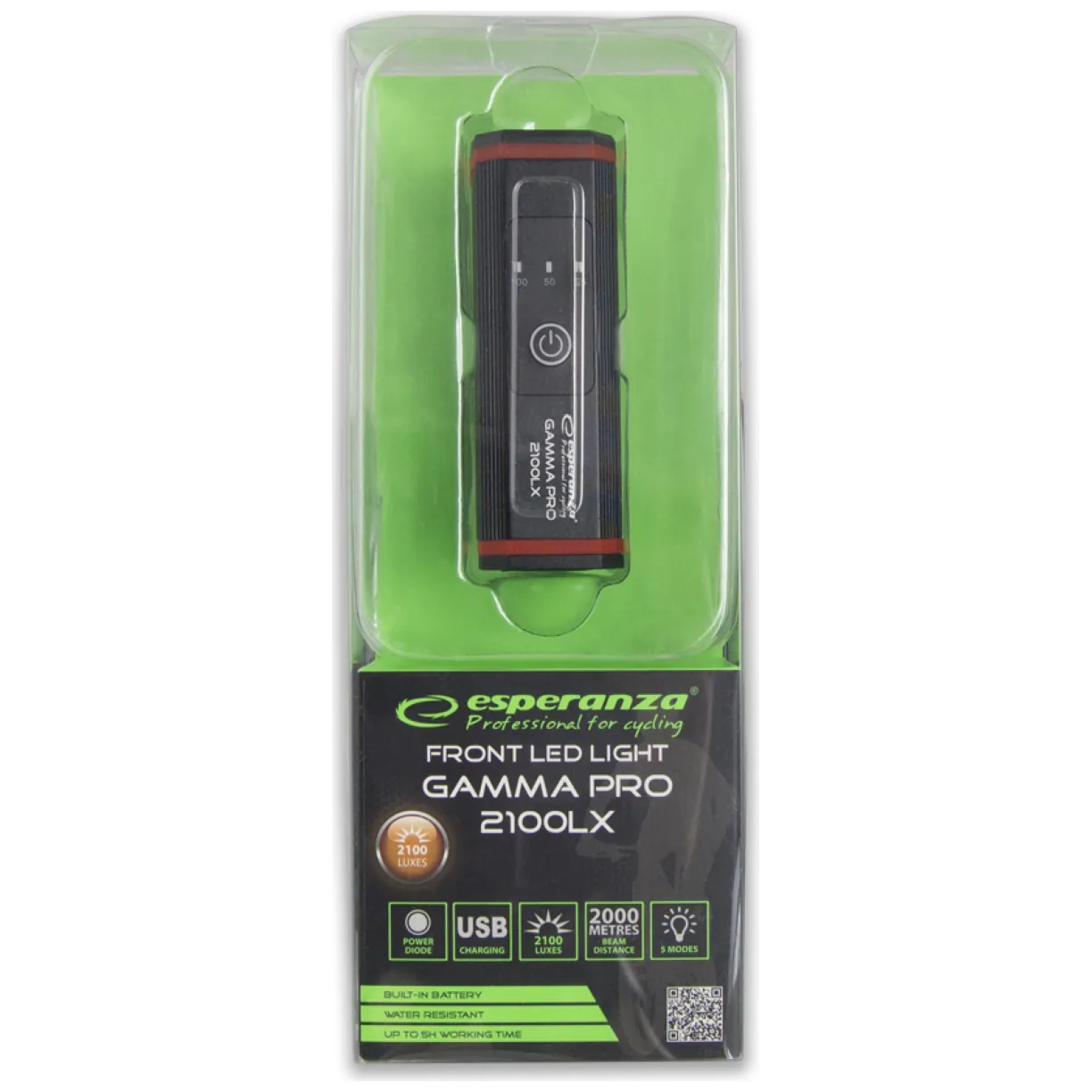 EOT058 Esperanza profesjonalna lampka rowerowa led na przód 2w1 gamma pro 2100 lx - obrazek 9