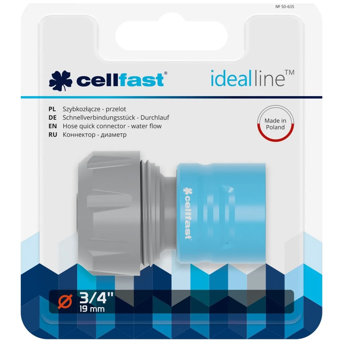 Szybkozłącze przelot 3/4" Cellfast Ideal - obrazek 2