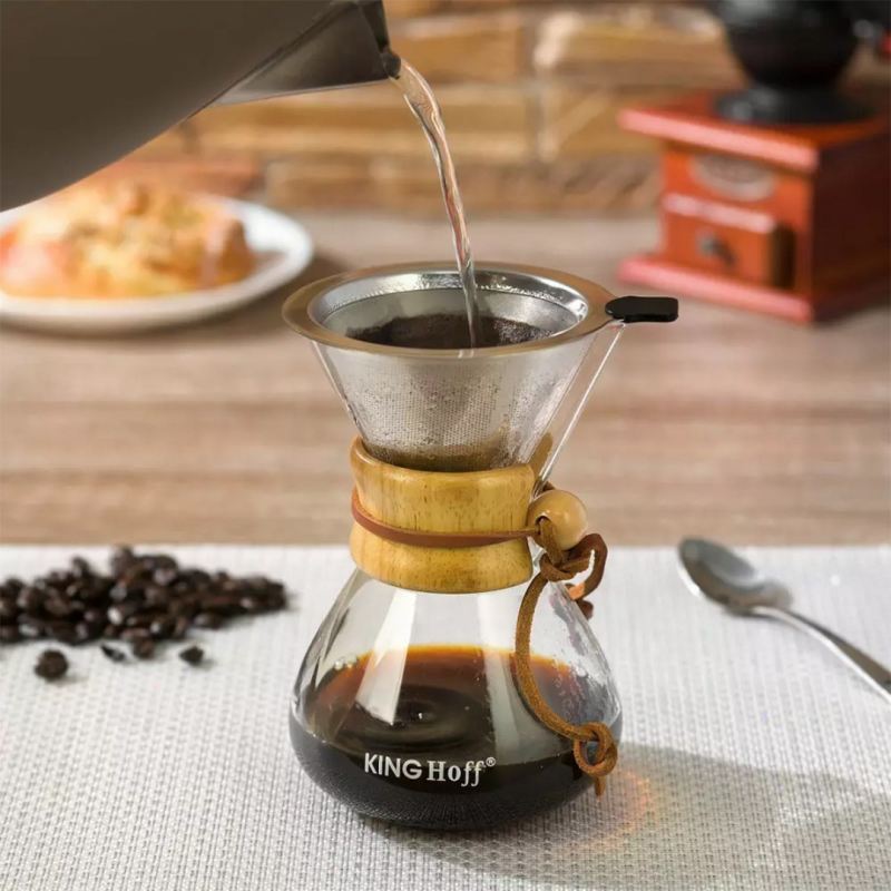 SZKLANY ZAPARZACZ DO KAWY 400ml KINGOFF KH-1638 - obrazek 5