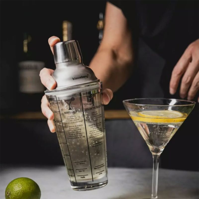 SZKLANY SHAKER BARMAŃSKI 400ml Z PRZEPISAMI KLAUSBERG KB-7647 - obrazek 2