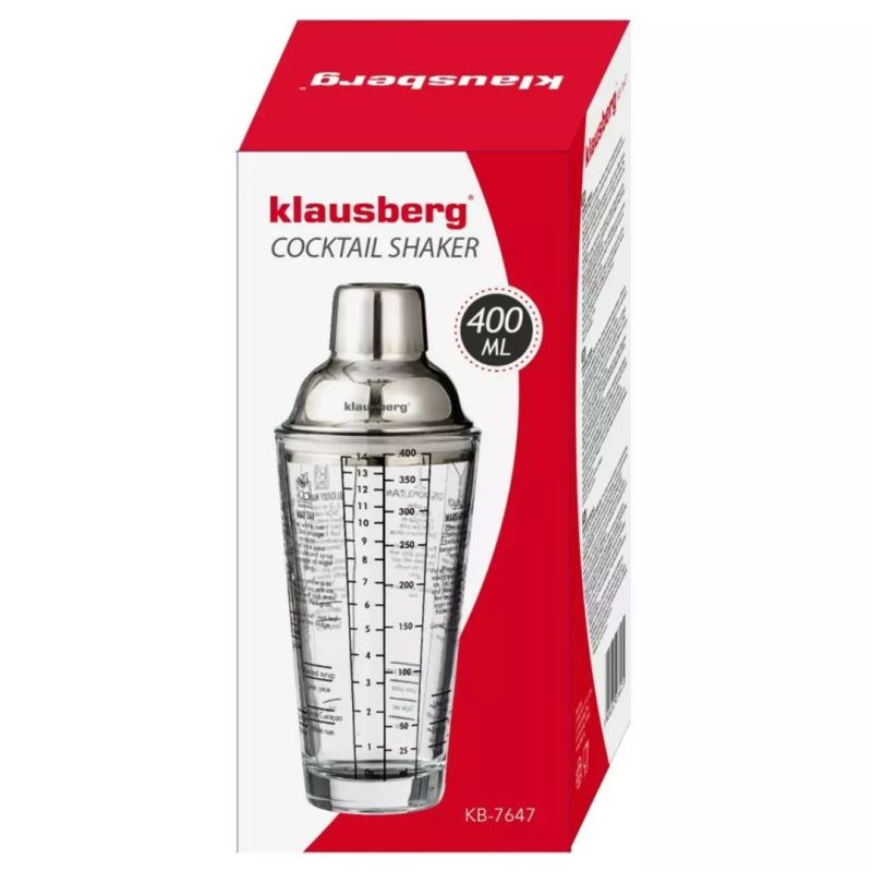 SZKLANY SHAKER BARMAŃSKI 400ml Z PRZEPISAMI KLAUSBERG KB-7647 - obrazek 8