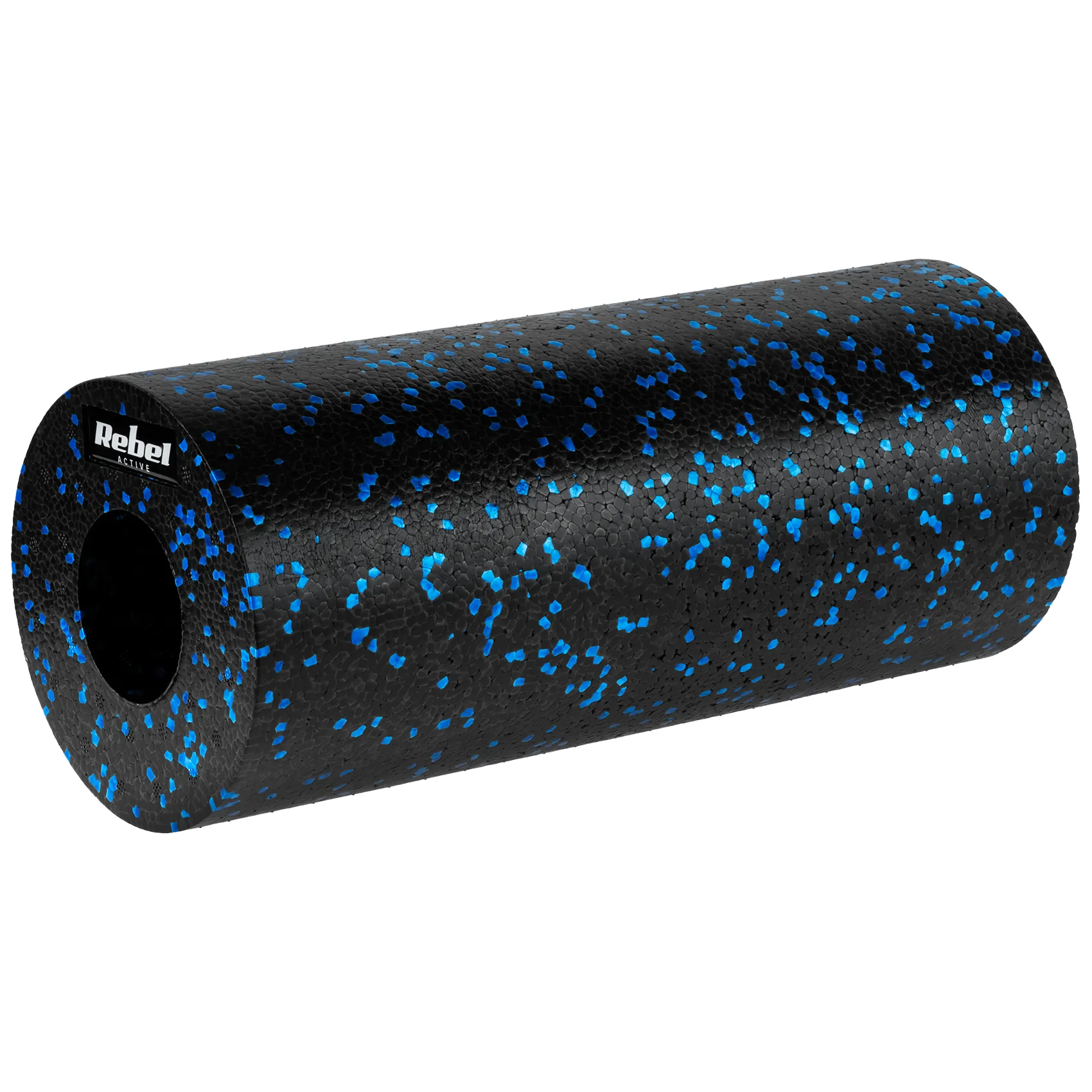 Zestaw wałek do masażu, mini roller, 2 piłki, 2 duoball-e , 6 elementów, kolor czarno-niebieski, materiał EPP, REBEL ACTIVE - obrazek 3