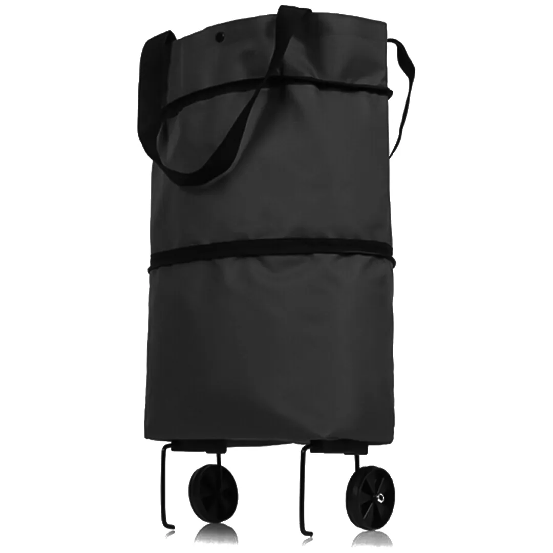 AG392B Składana torba na kółkach black - obrazek 3