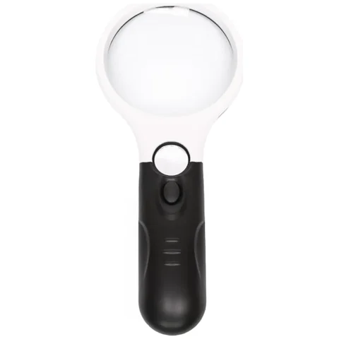 Lupa ręczna podświetlana Lupa ręczna LR-4 75mm, 3x 22mm, 45x z podświetleniem LED /312774/