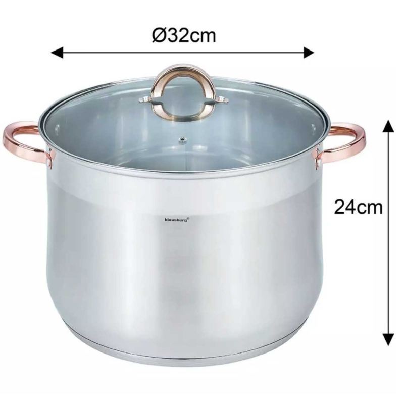 KLAUSBERG GARNEK GASTRO Z POKRYWĄ 32cm 18,7L KB-7797 - obrazek 3