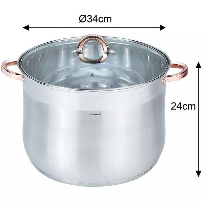 KLAUSBERG GARNEK GASTRO Z POKRYWĄ 34cm 22,4L KB-7798 - obrazek 3
