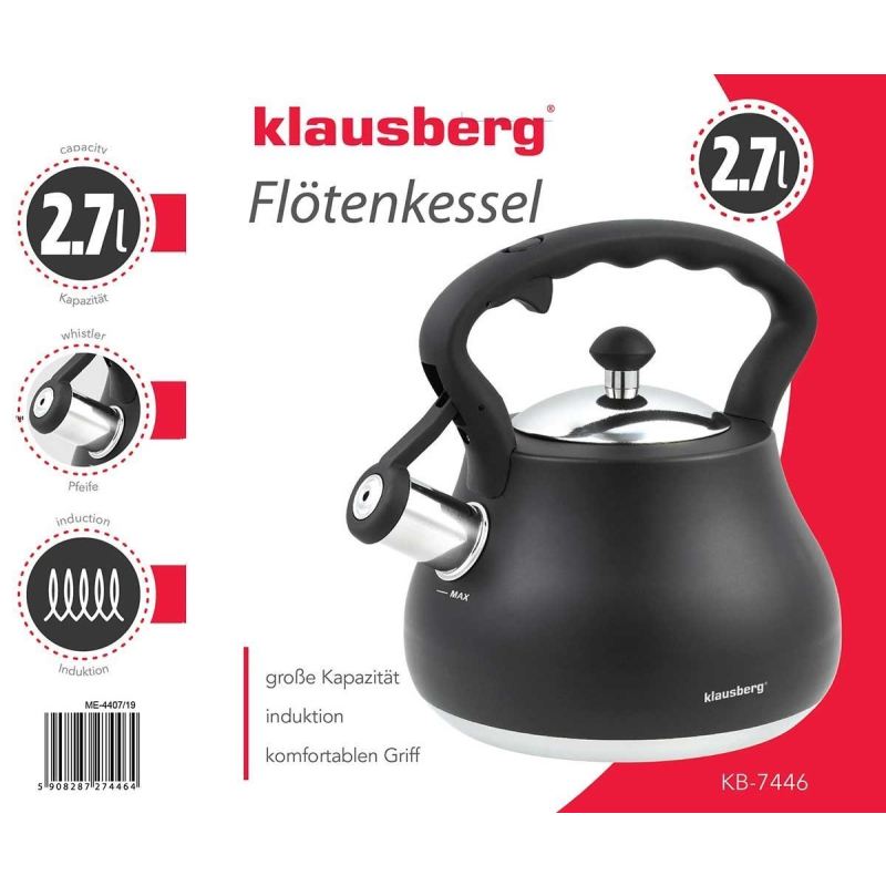CZAJNIK Z GWIZDKIEM KLAUSBERG 2,7L KB-7446 - obrazek 2