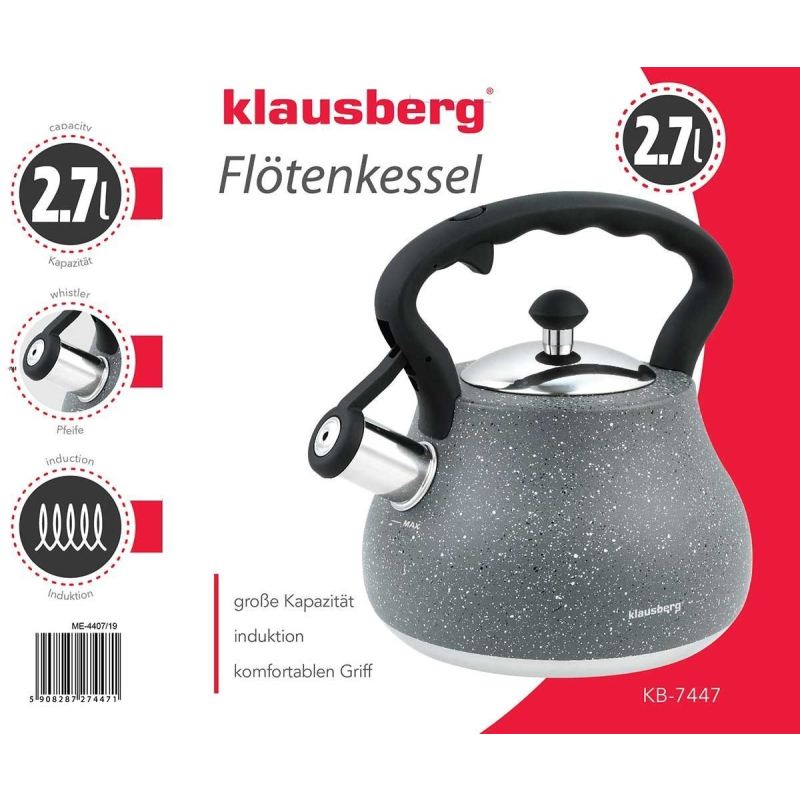 CZAJNIK Z GWIZDKIEM KLAUSBERG 2,7L KB-7447 - obrazek 2