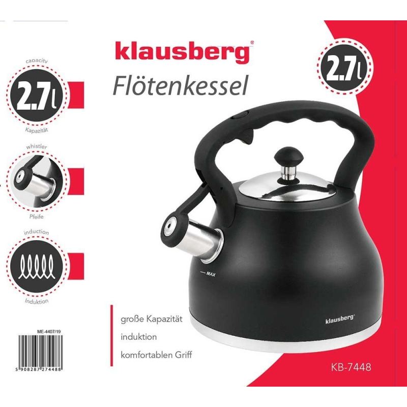 CZAJNIK Z GWIZDKIEM KLAUSBERG 2,7L KB-7448 - obrazek 5