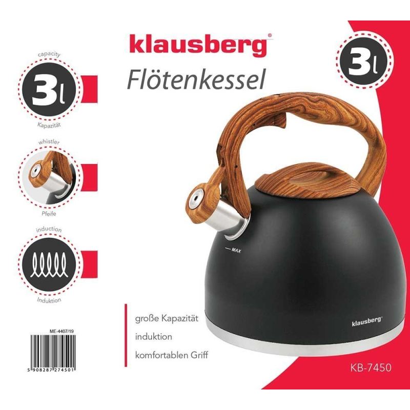 CZAJNIK Z GWIZDKIEM KLAUSBERG 3L KB-7450 - obrazek 3
