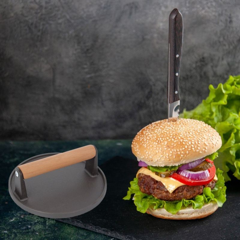 ŻELIWNA PRASKA DO GRILLOWANIA BURGERÓW STEKÓW MIĘSA 2661 - obrazek 3