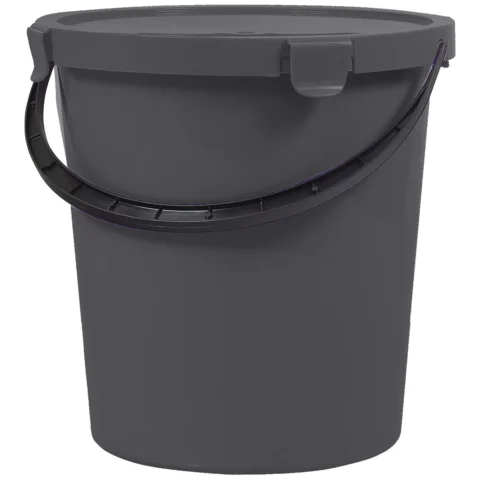 Wiadro z pokrywą Plast Team Berry 5L ciemnoszare