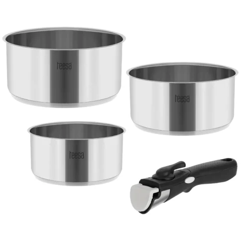 Zestaw garnków z odłączaną rączką TEESA COOK EXPERT SINGLE HAND