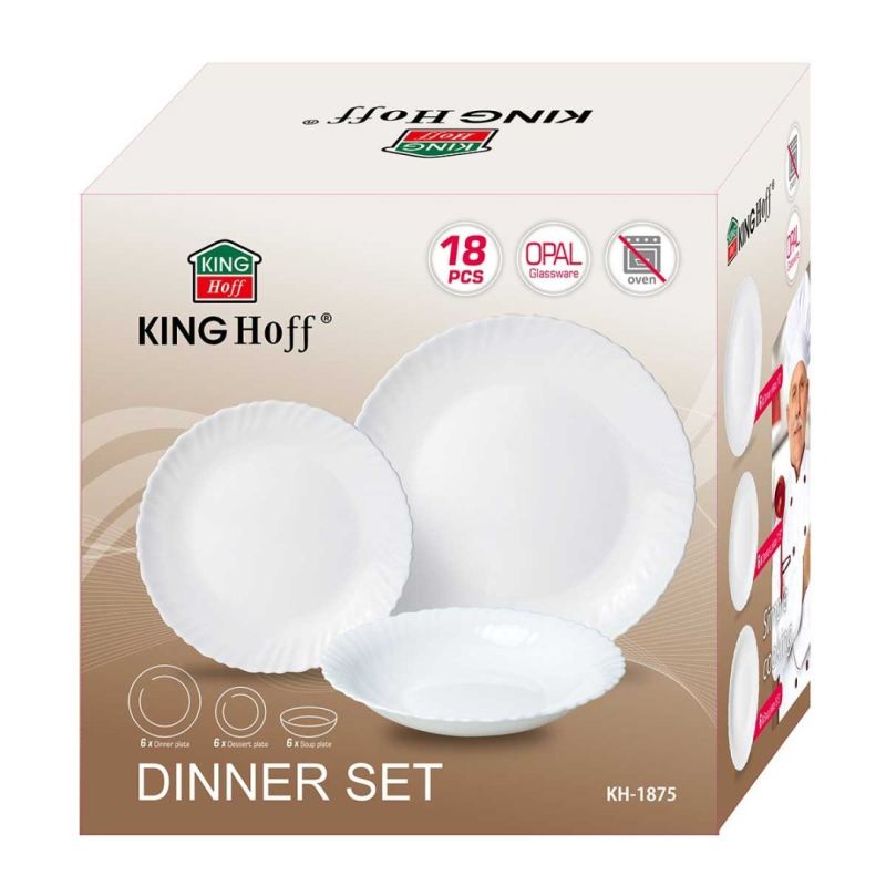 KOMPLET OBIADOWY OPAL DLA 6 OSÓB 18 ELEM. KINGHOFF KH-1875 - obrazek 10