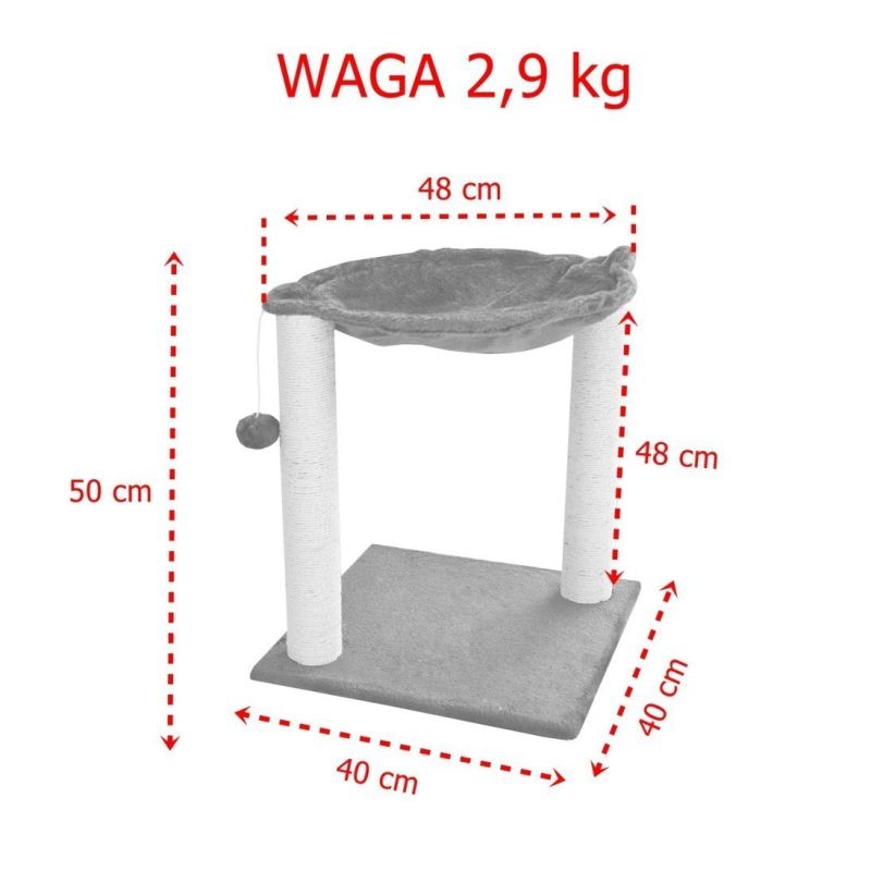 LEGOWISKO DLA KOTA HAMAK Z DRAPAKIEM PLUSZOWE STABILNE ZABAWKA BRĄZ - obrazek 5