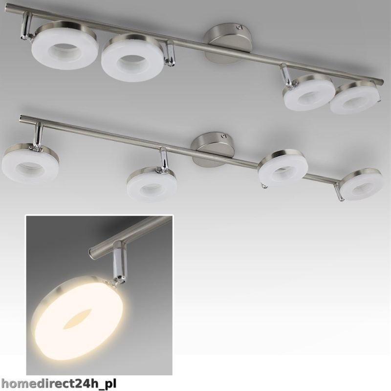 Lampa Sufitowa LED 4x LED RING 20W Stal Nierdzewna Klasa A+ Nowoczesna - obrazek 2