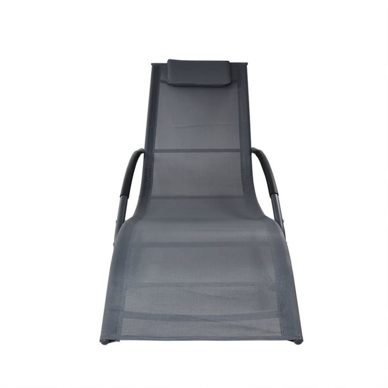 Leżak ogrodowy 160x62 cm textilene stalowy odporny UV 150 kg Bituxx - obrazek 3