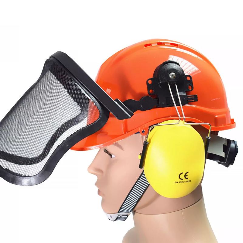 Kask Ochronny BITUXX Dla Leśnika Zdejmowana Osłona Twarzy + Nauszniki - obrazek 3