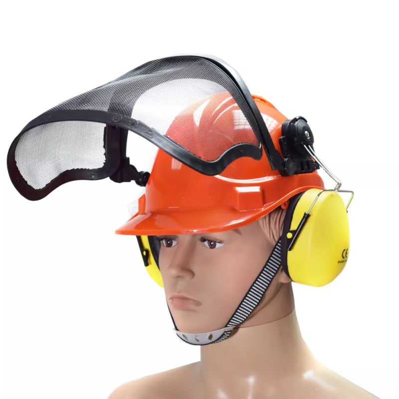 Kask Ochronny BITUXX Dla Leśnika Zdejmowana Osłona Twarzy + Nauszniki - obrazek 4