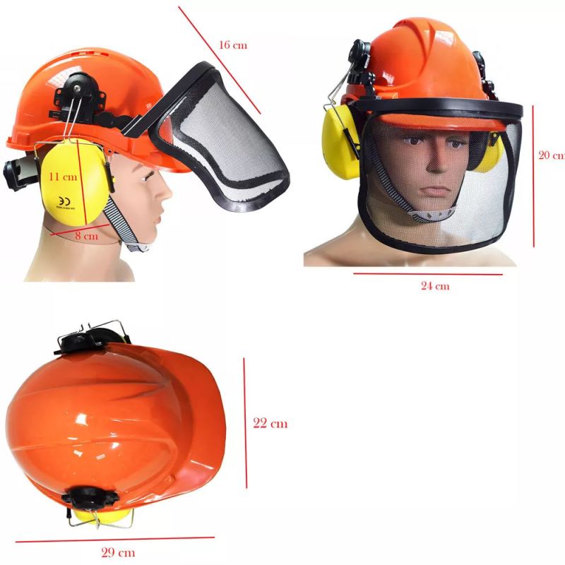 Kask Ochronny BITUXX Dla Leśnika Zdejmowana Osłona Twarzy + Nauszniki - obrazek 9