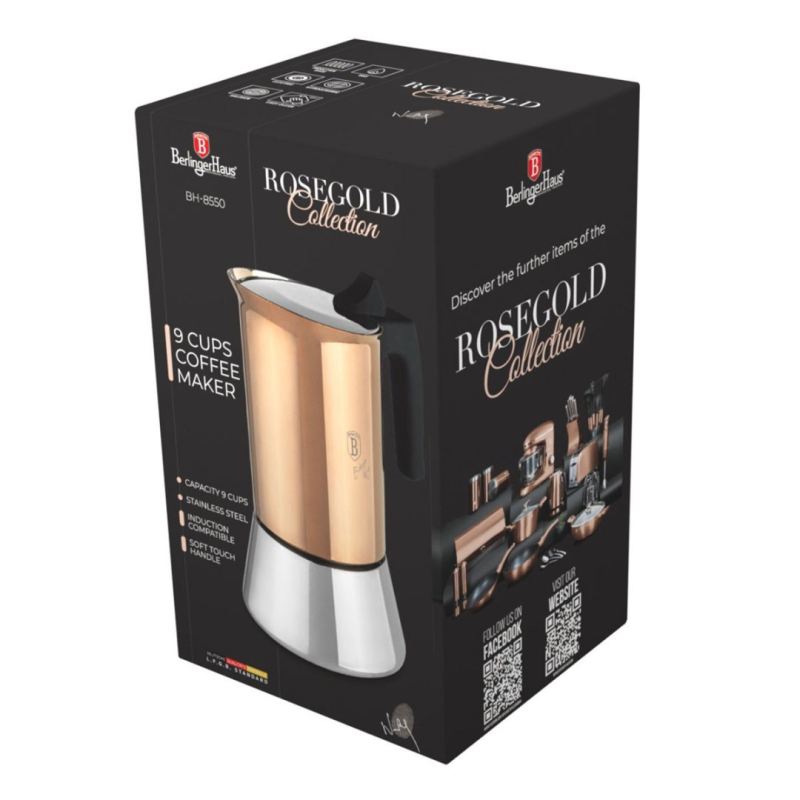 KAWIARKA ZAPARZACZ DO KAWY 450ml BERLINGER HAUS BH-8550 ROSE GOLD - obrazek 8