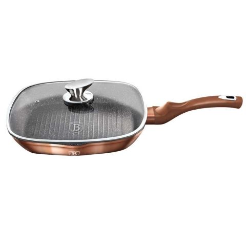 PATELNIA GRANITOWA GRILLOWA 28 cm BERLINGER HAUS ROSE GOLD BH-1610