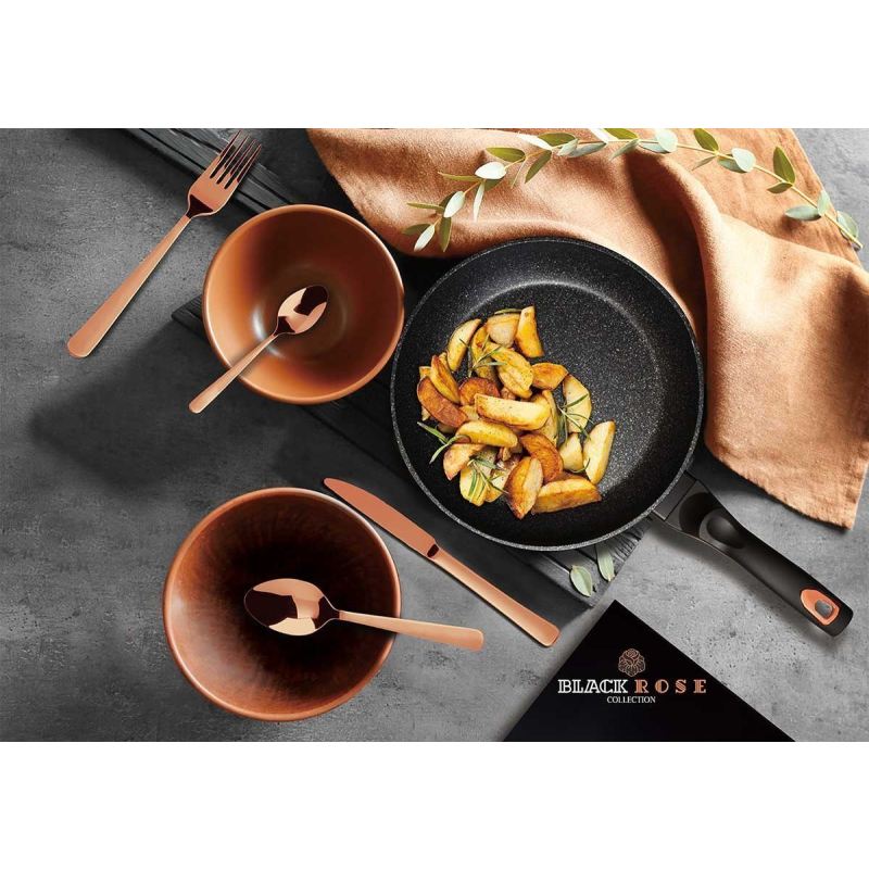 PATELNIA GRANITOWA WOK 28cm BERLINGER HAUS BLACK ROSE BH-1638 - obrazek 3