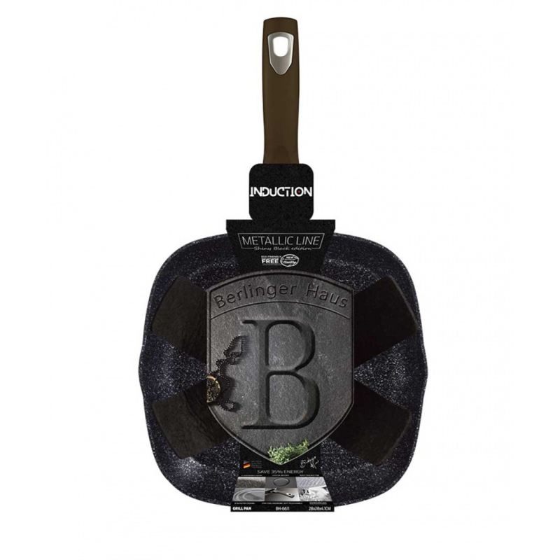 PATELNIA GRILLOWA 28cm BERLINGER HAUS BH-6611 SHINY BLACK - obrazek 4