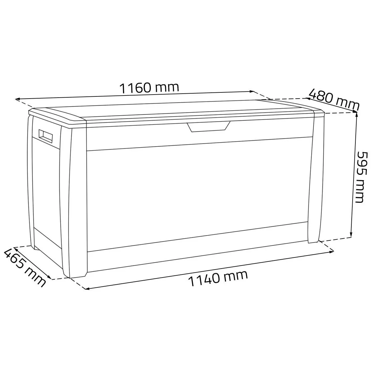 Skrzynia ogrodowa Boxe Rato 310L antracyt MBR310-S433 - obrazek 5