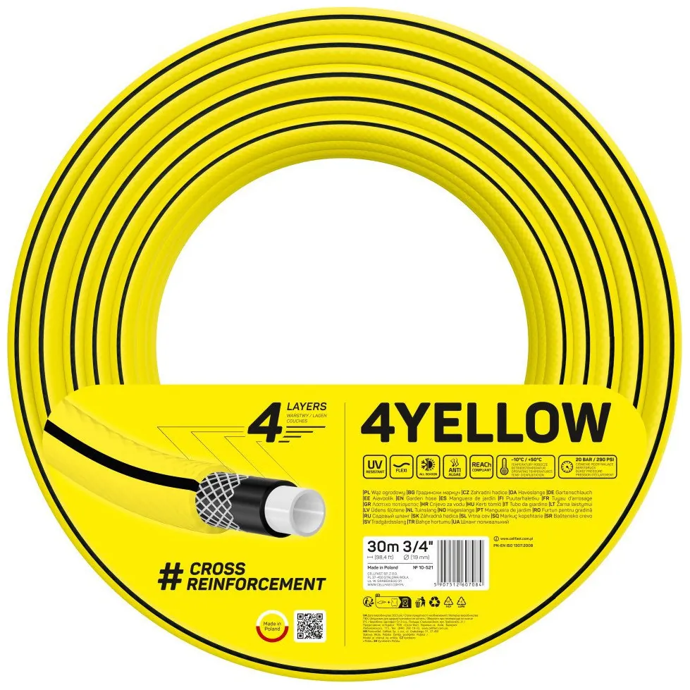 Wąż ogrodowy Cellfast 4YELLOW 3/4" 30m