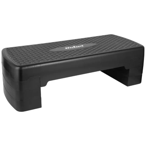 Step do aerobiku i ćwiczeń fitness, 3 stopnie, 68cm, czarny, REBEL ACTIVE