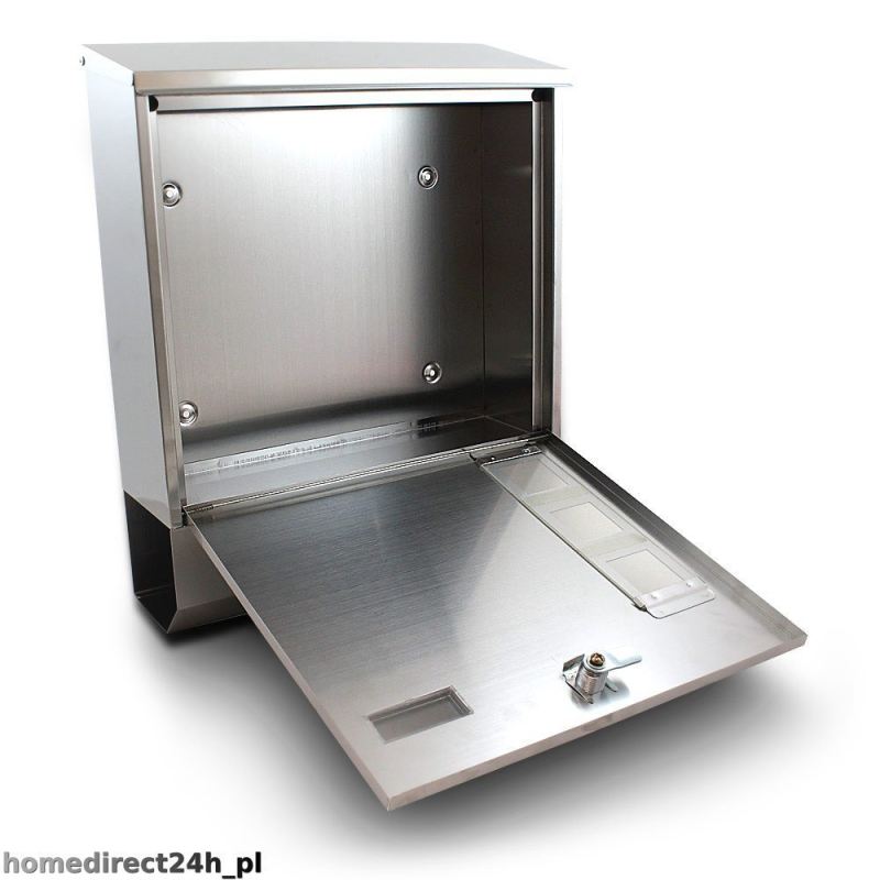 NOWOCZESNA SKRZYNKA NA LISTY STAL INOX Z GAZETNIKIEM METALICZNA SOLIDNA - obrazek 2