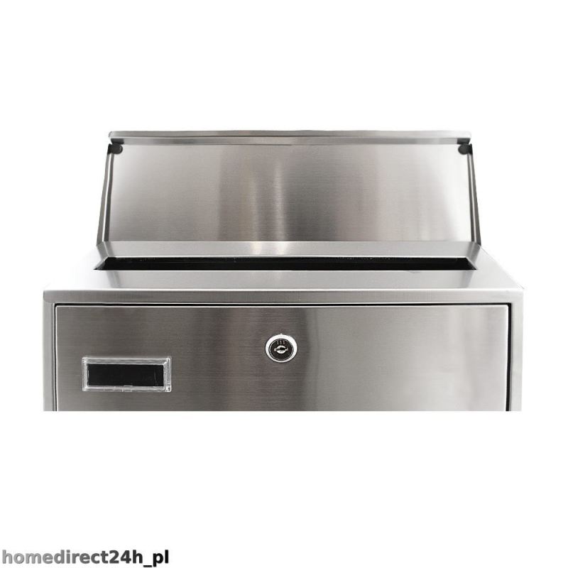 NOWOCZESNA SKRZYNKA NA LISTY STAL INOX Z GAZETNIKIEM METALICZNA SOLIDNA - obrazek 5