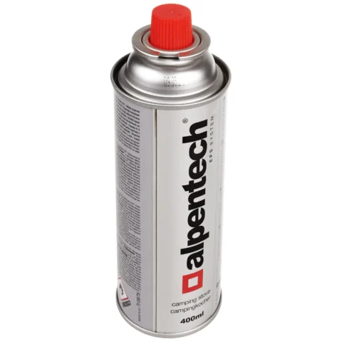 Kartusz gazowy 380ml Alpentech, certyfikat: Pi 0875, zgodny z normą EN521, butan, zakres działania -10°c do+ 40°c, IK300