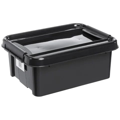 Pojemnik z pokrywą PlastTeam ProBox Recycle QR 21L czarny