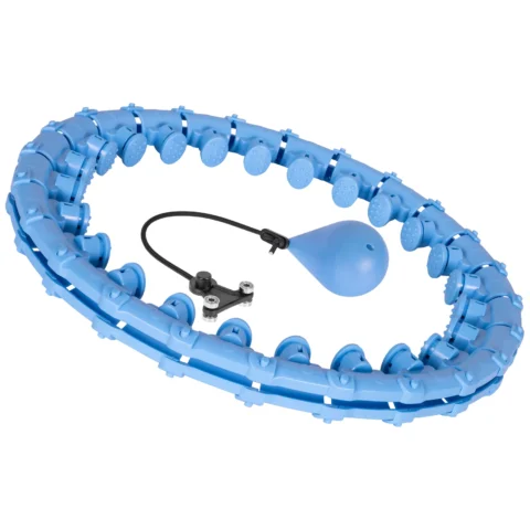 Smart Hula Hop odchudzające koło z wypustkami i obciążeniem 50cm, niebieskie, REBEL ACTIVE