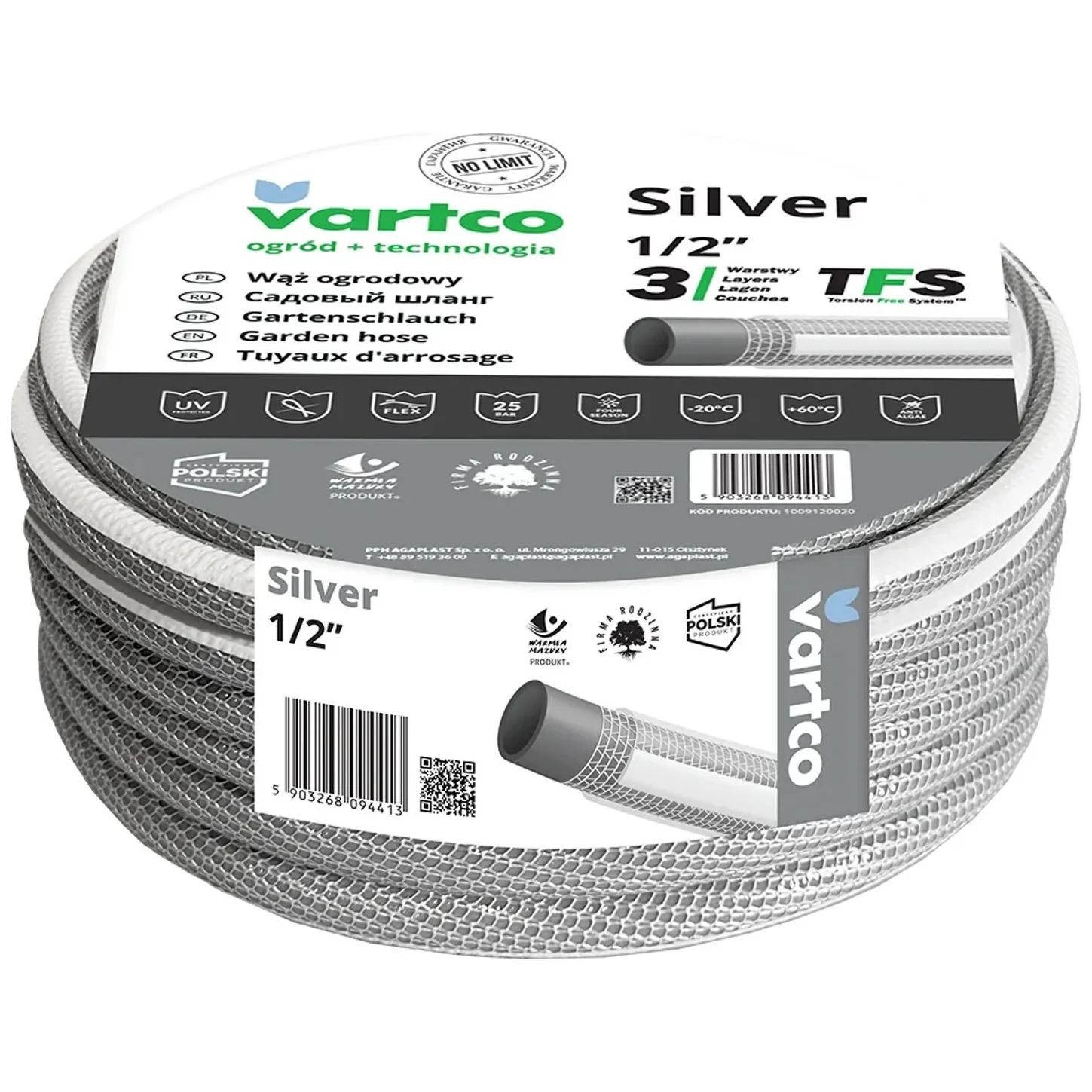 Wąż ogrodowy Vartco Silver TFS 1/2" 30m