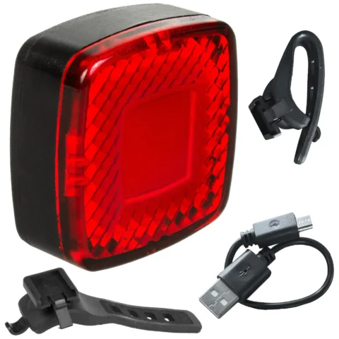 Lampka LED Maclean, Rowerowa tylna, Sensor zmierzchu, USB AUTO STOP COB, Max.125lm, Acu 450mAh, MCE355