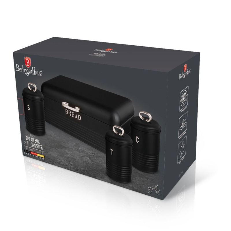 CHLEBAK Z ZESTAWEM POJEMNIKÓW BERLINGER HAUS BH-6754 BLACK SILVER - obrazek 6