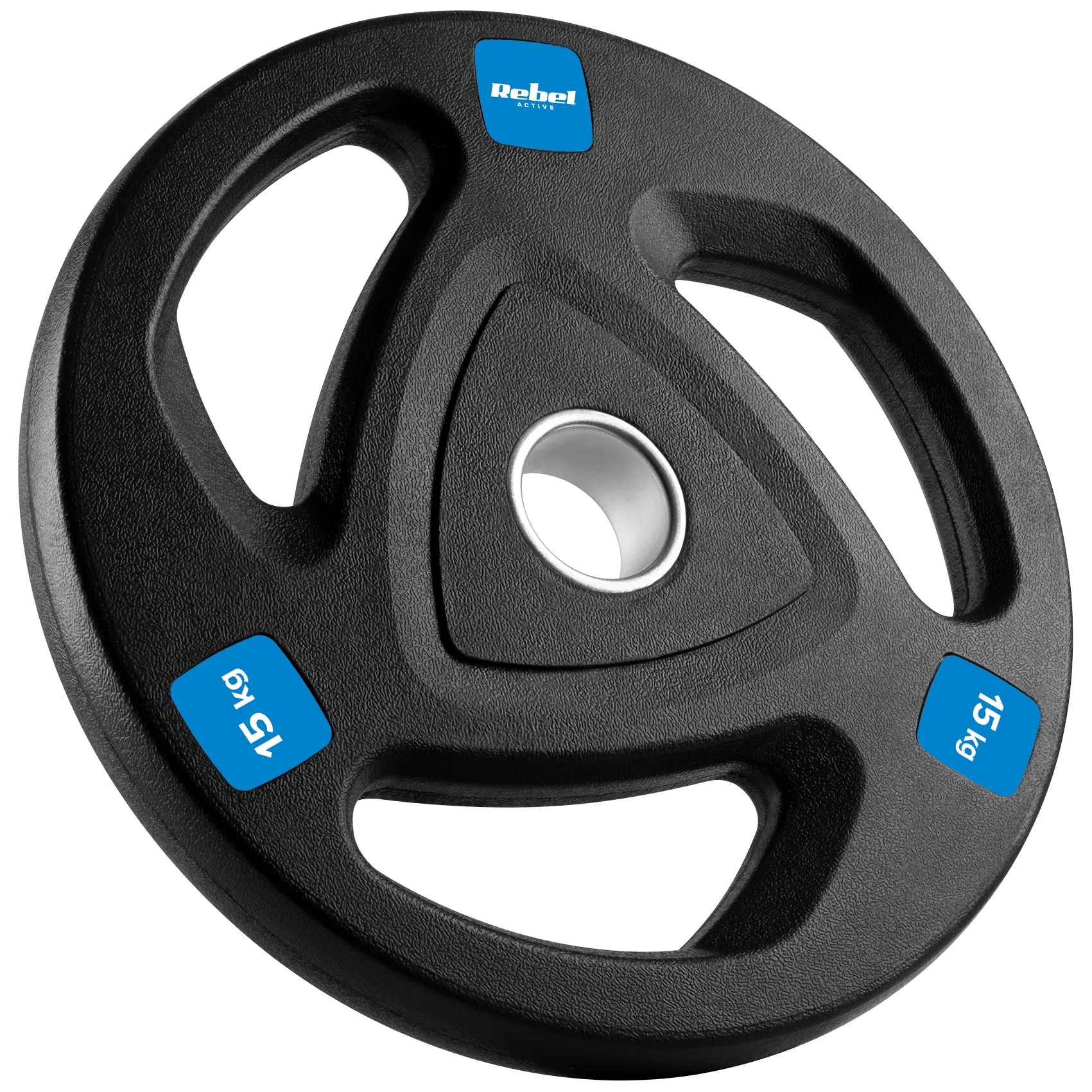 Obciążenie żeliwne olimpijskie gumowane zestaw 2x15kg, otwór 51mm , REBEL ACTIVE - obrazek 3