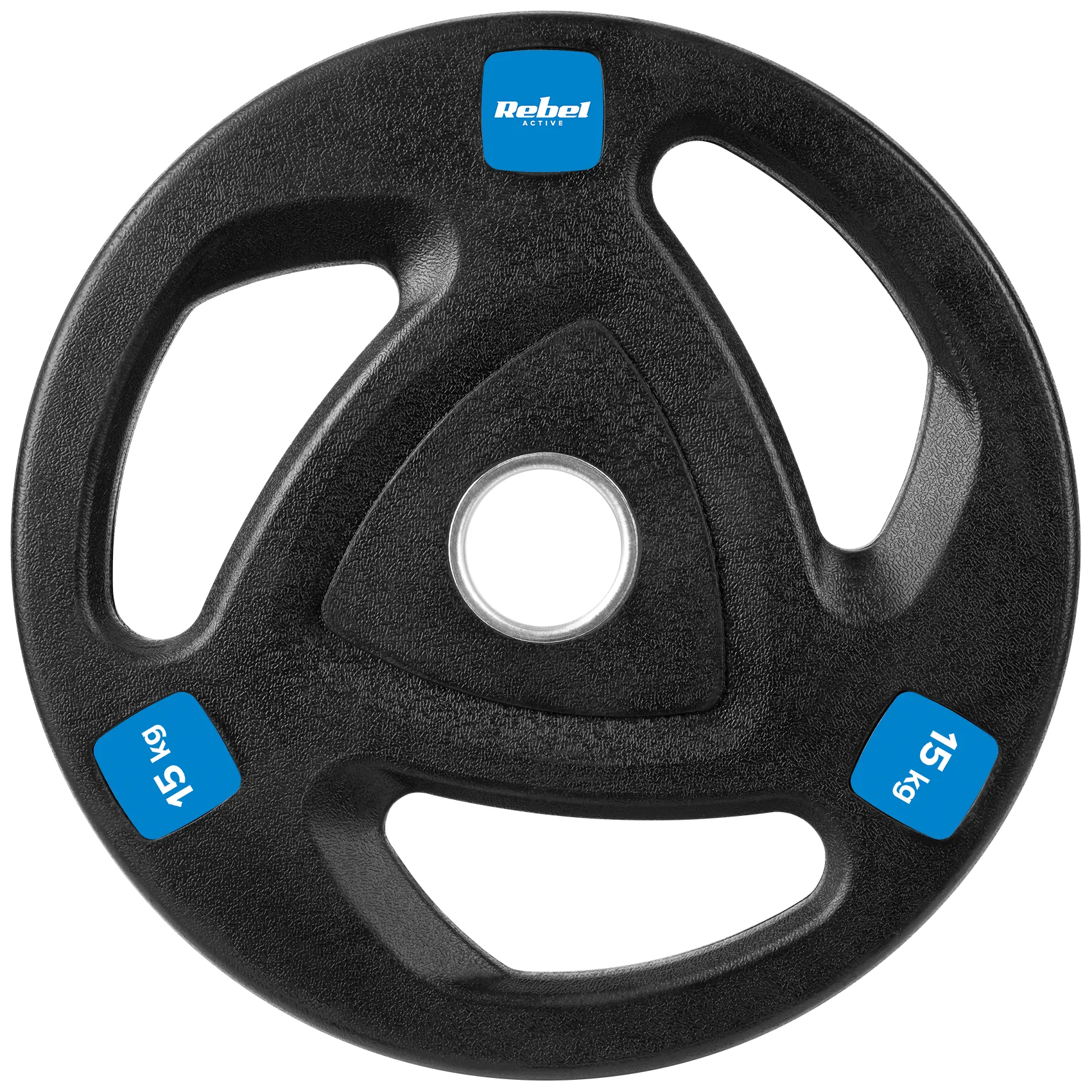 Obciążenie żeliwne olimpijskie gumowane zestaw 2x15kg, otwór 51mm , REBEL ACTIVE - obrazek 4