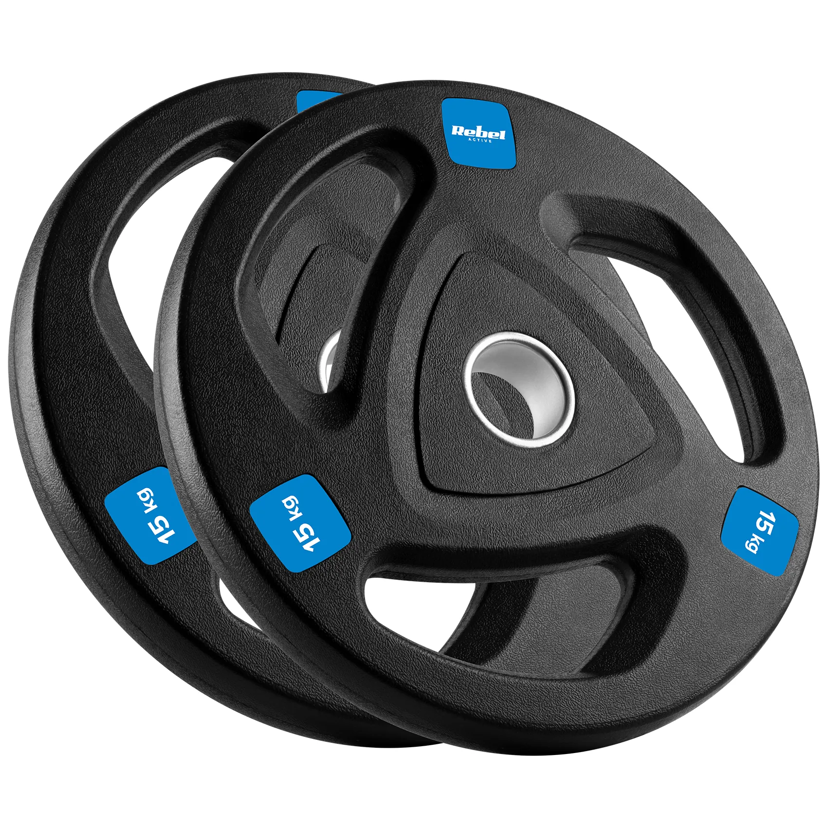 Obciążenie żeliwne olimpijskie gumowane zestaw 2x15kg, otwór 51mm , REBEL ACTIVE