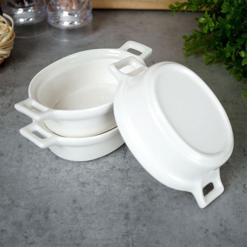 KOKILKI MISECZKI PORCELANOWE DO ZAPIEKANIA 3 szt. OWALNE - obrazek 3