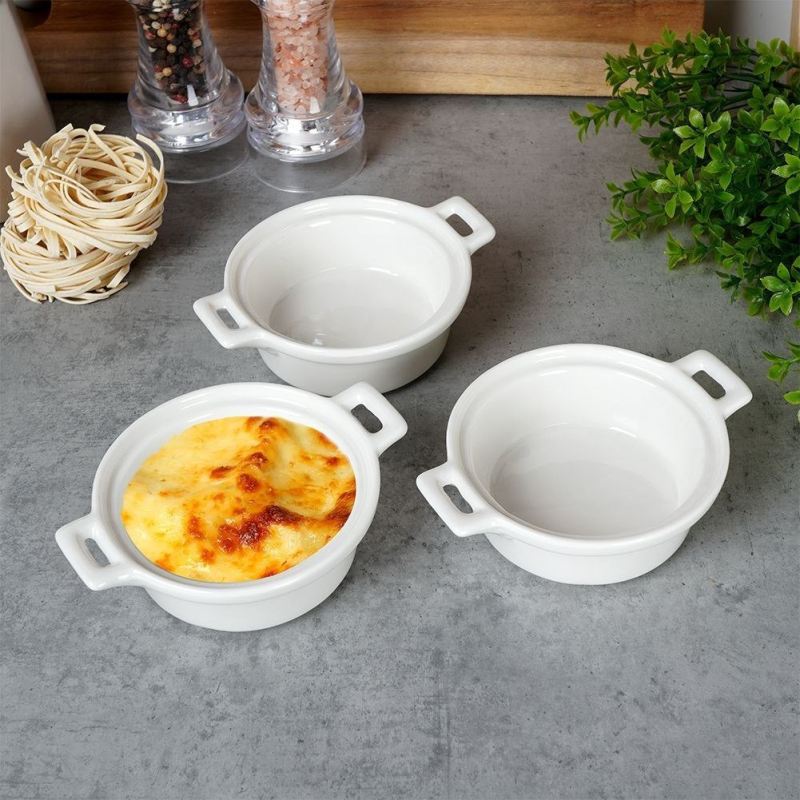 KOKILKI MISECZKI PORCELANOWE DO ZAPIEKANIA 3 szt. OKRĄGŁE - obrazek 2