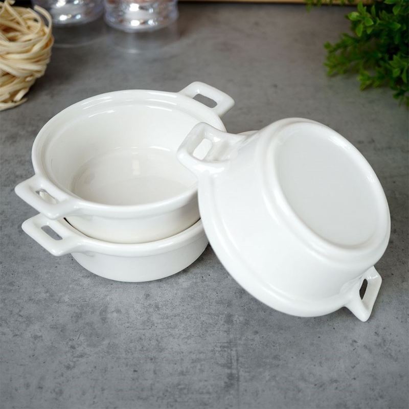 KOKILKI MISECZKI PORCELANOWE DO ZAPIEKANIA 3 szt. OKRĄGŁE - obrazek 5