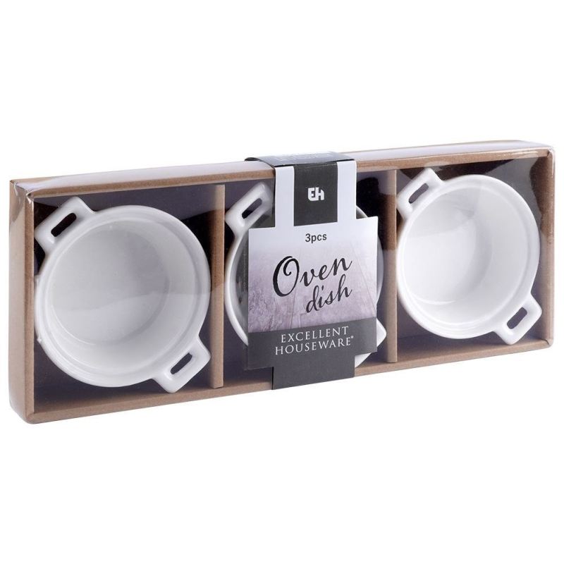 KOKILKI MISECZKI PORCELANOWE DO ZAPIEKANIA 3 szt. OKRĄGŁE - obrazek 7