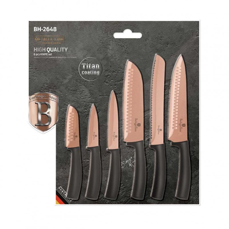 ZESTAW NOŻY KUCHENNYCH BERLINGER HAUS BH-2648 ROSE GOLD - obrazek 3