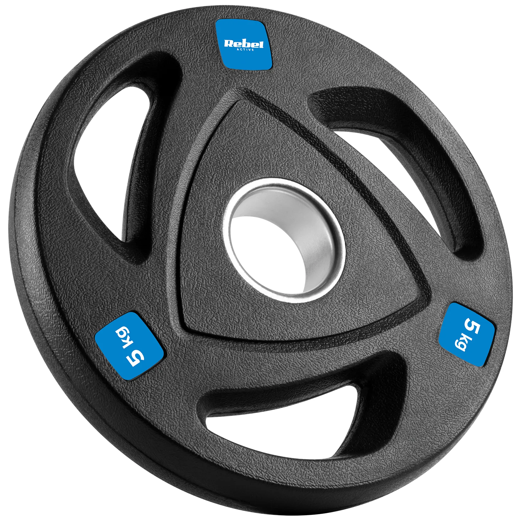Obciążenie żeliwne olimpijskie gumowane zestaw 30kg ( 8x1.25kg + 4x2.5kg + 2x5kg ), otwór 51mm , REBEL ACTIVE - obrazek 6